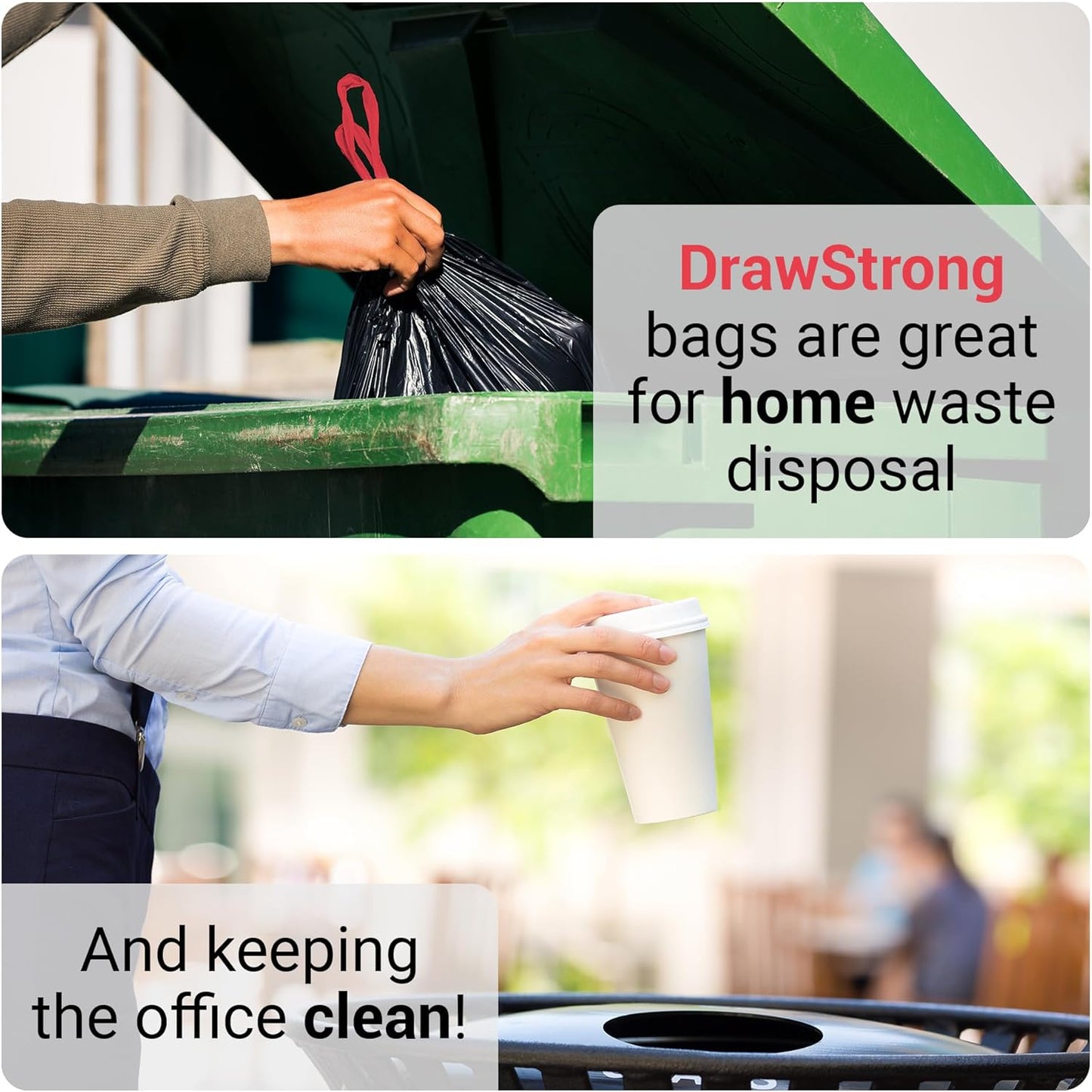 Reli. Heavy-Duty 30 Gallon Trash Bags with Drawstring - 150 Count | Black Garbage Bags