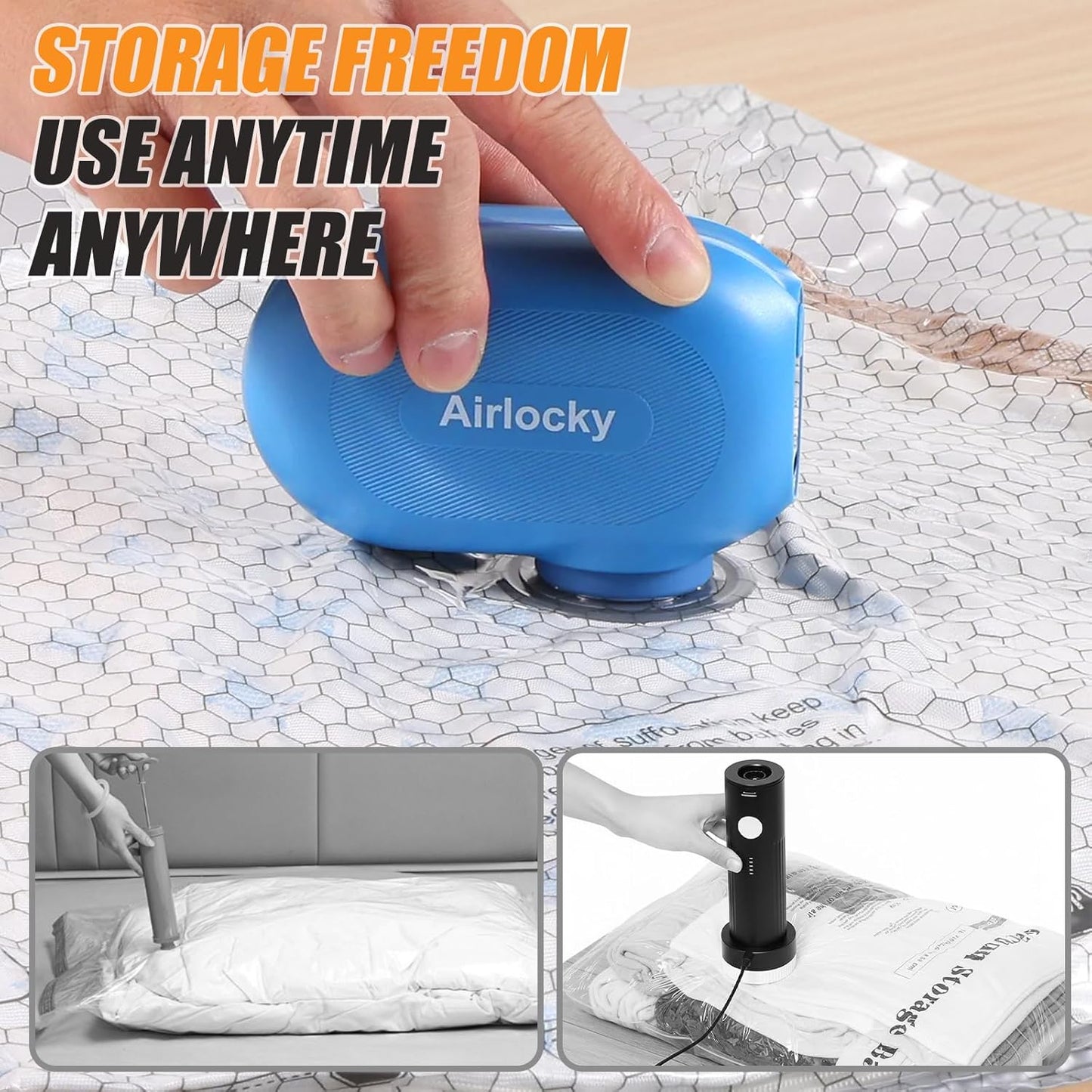 Travel Vacuum Storage Bags - 20 Pack Compression Packing Bags with Portable Electric Pump | 80% Space Saver