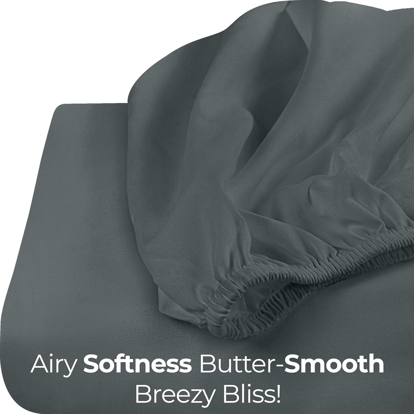 Utopia Bedding Twin Fitted Sheet - Soft Microfiber - Deep Pocket - Fade Resistant - Easy Care (Grey)