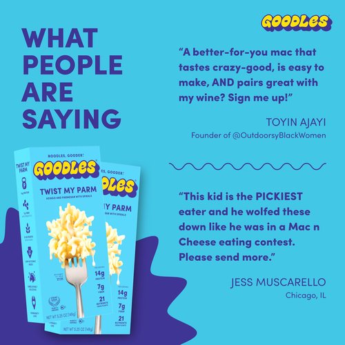 Goodles Twist My Parm Asiago and Parmesan with Spirals - Nutrient Packed with Real Cheese, Fiber, Protein, Prebiotics, Plants, & Vegetables | Non-GMO, Organic Ingredients [Twist My Parm, 6 oz. 1 Pack]