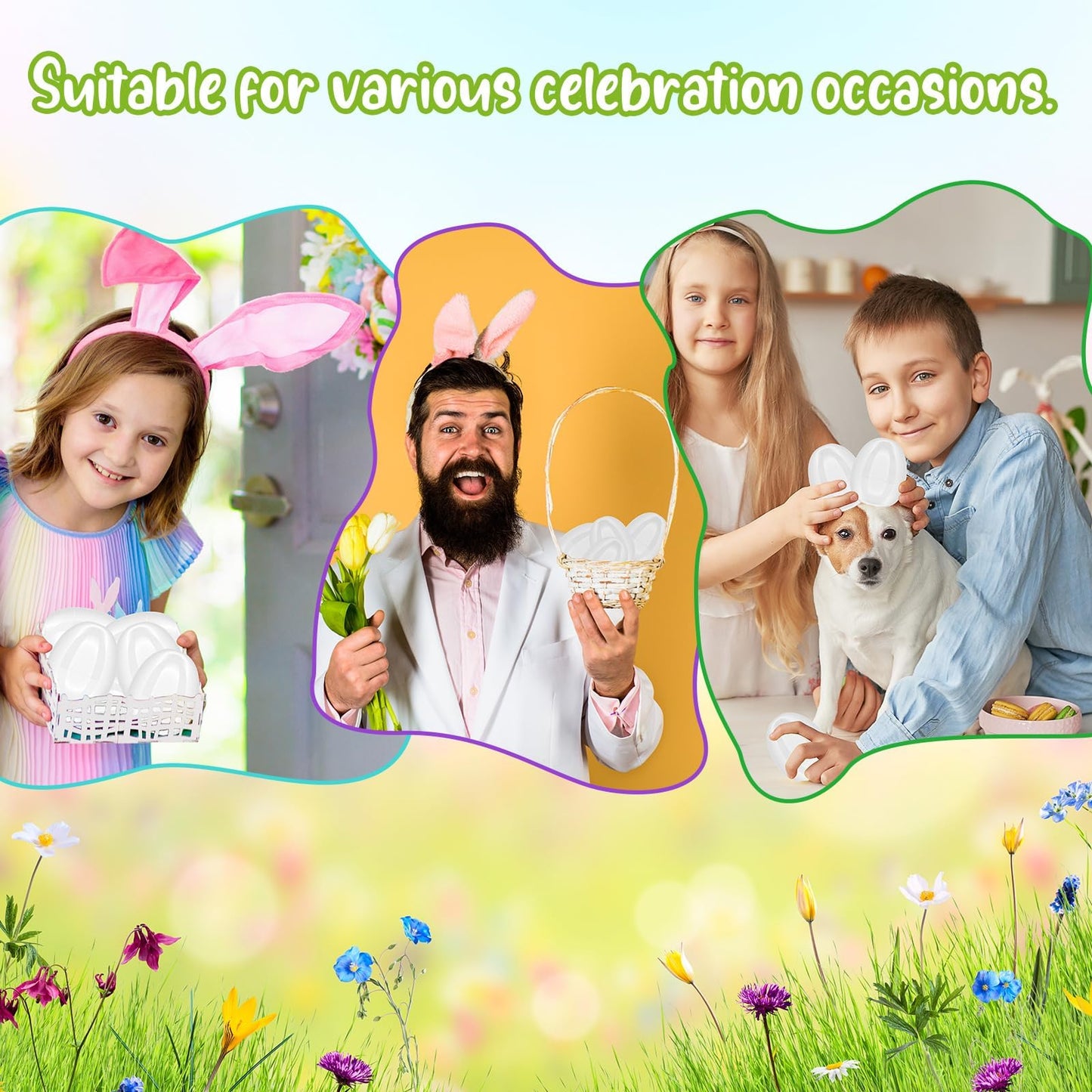 zsccxq 12 Pcs 4 Inch White Fillable Empty Plastic Easter Eggs Bright Easter Basket Stuffers for Easter Egg Hunt Surprise For Party Favor Decorations Boys Girls (White, 12)
