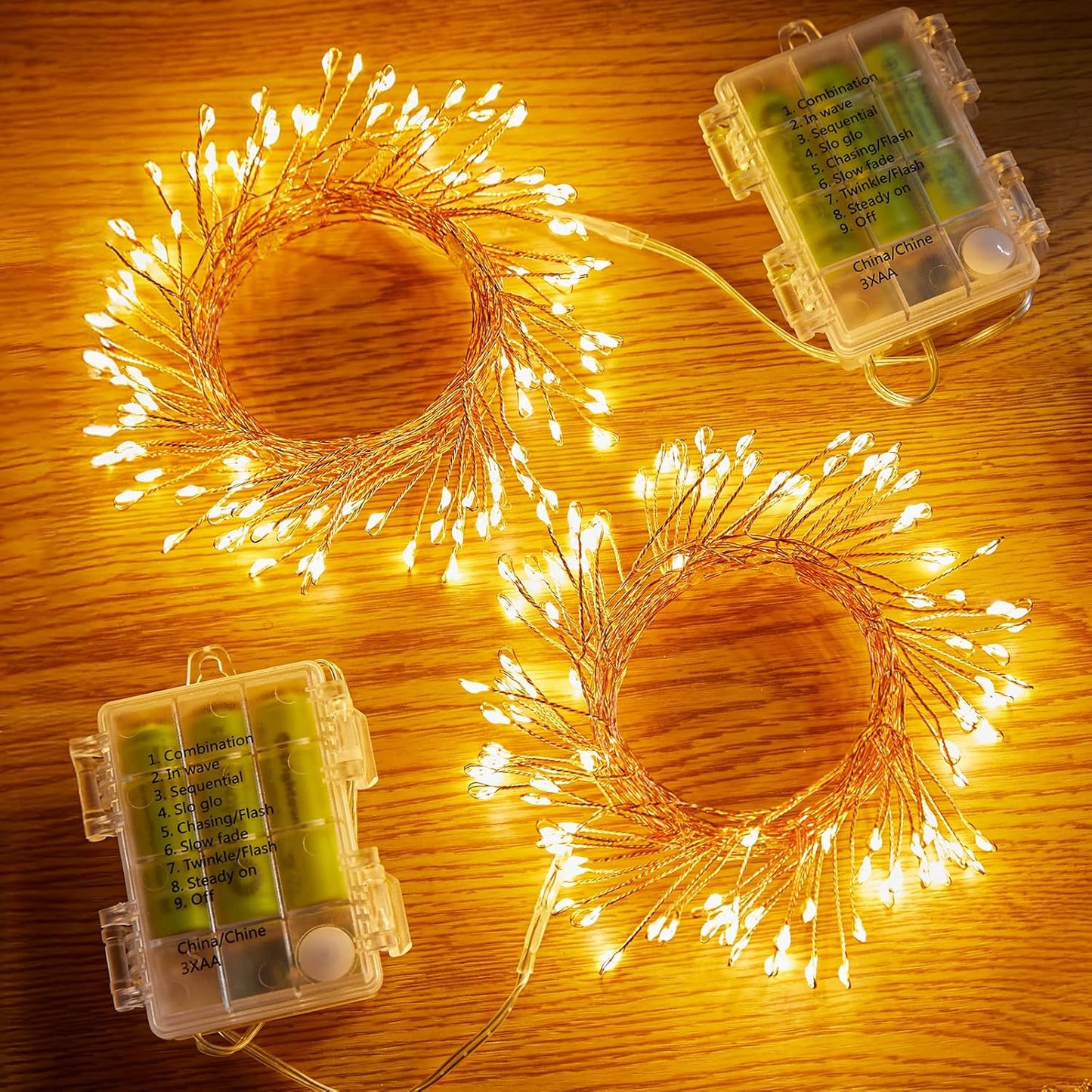 Skiennix 2 Pack Fairy Lights - 5Ft 60 LEDs Battery Operated Twinkle Lights with Remote | Warm White Copper Wire for Indoor/Outdoor Decor