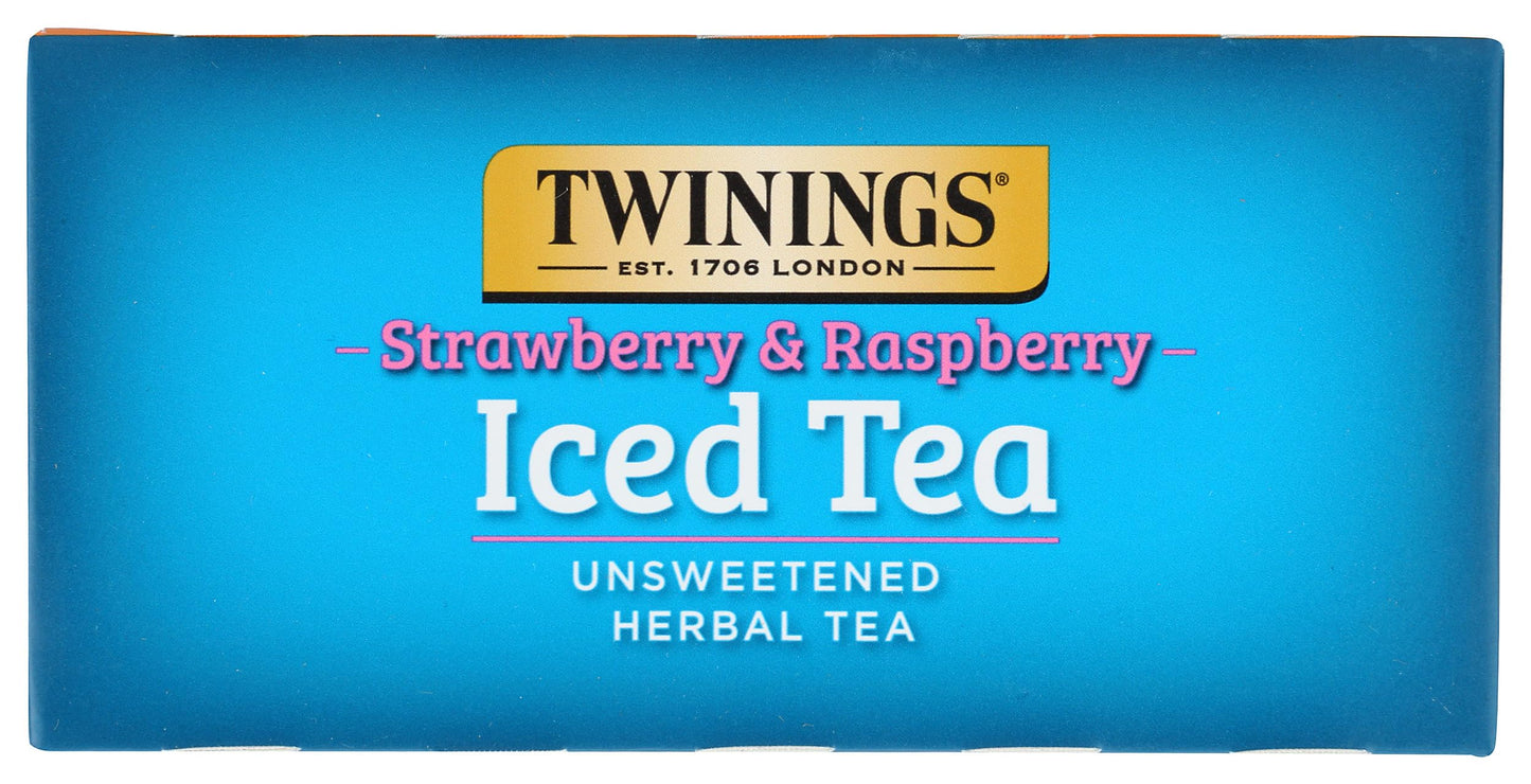 Twinings, Tea Iced Herbal Strawberry Raspberry, 72 Count