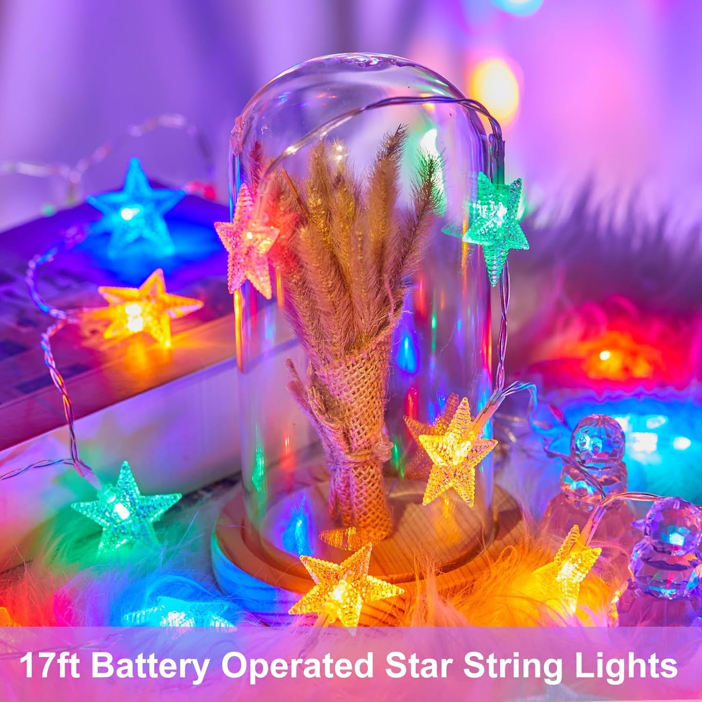 200 LED Fairy Lights with Remote & Timer - 16.4Ft Silver Wire Twinkle Lights for Indoor Christmas, Wedding & Party Decor