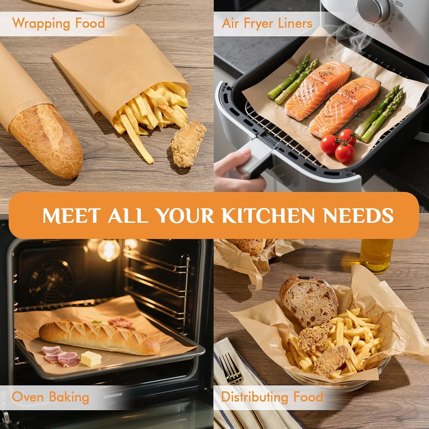MUCHII Parchment Paper Sheets - 400 Pcs Non-Stick Precut 12 x 16 Inch for Baking & Cooking