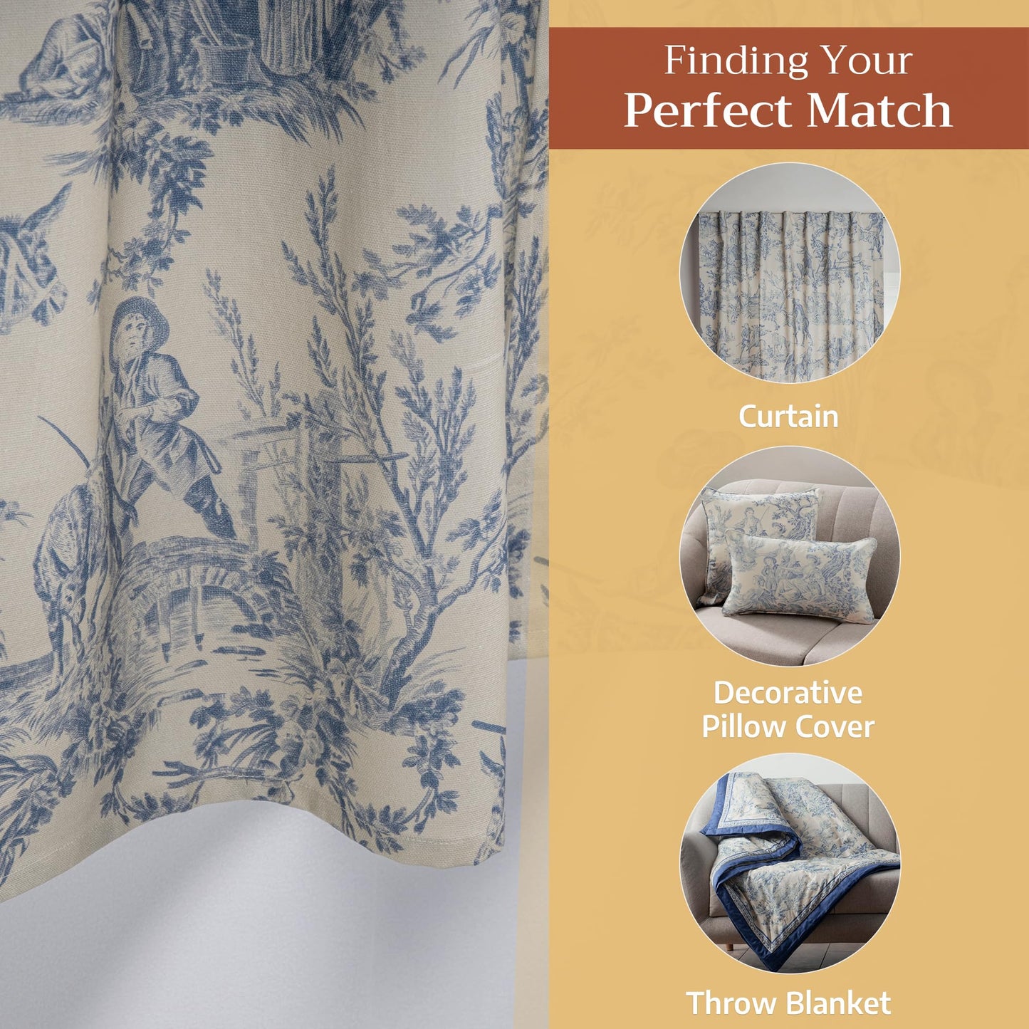 Maison d' Hermine Kitchen Curtain Set for Windows 100% Cotton Set of Kitchen Curtain Valance for Home [2 Tier (28"X36") and 1 Valance (56"X18")] Café Gifts for Mothers Day (The Miller - Blue)
