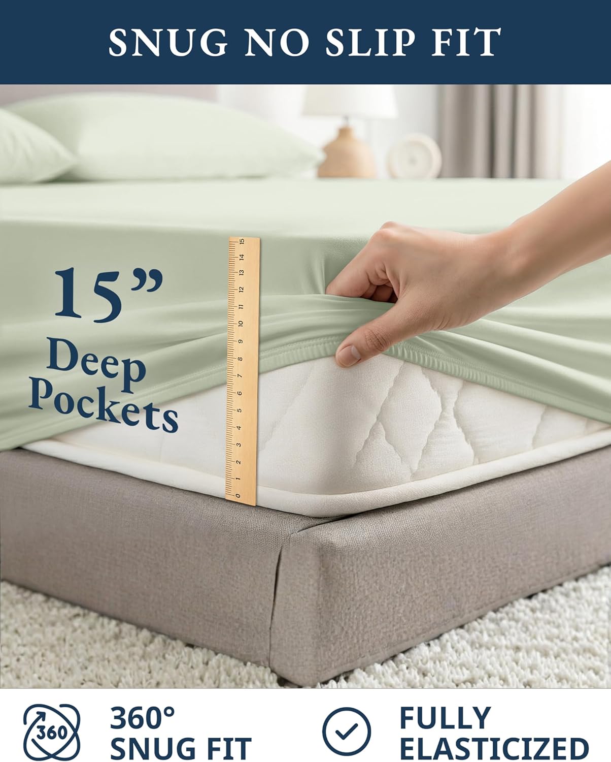 LANE LINEN 100% Organic Cotton Twin Sheets - Soft Percale Weave, Temperature Regulating, Mineral Color
