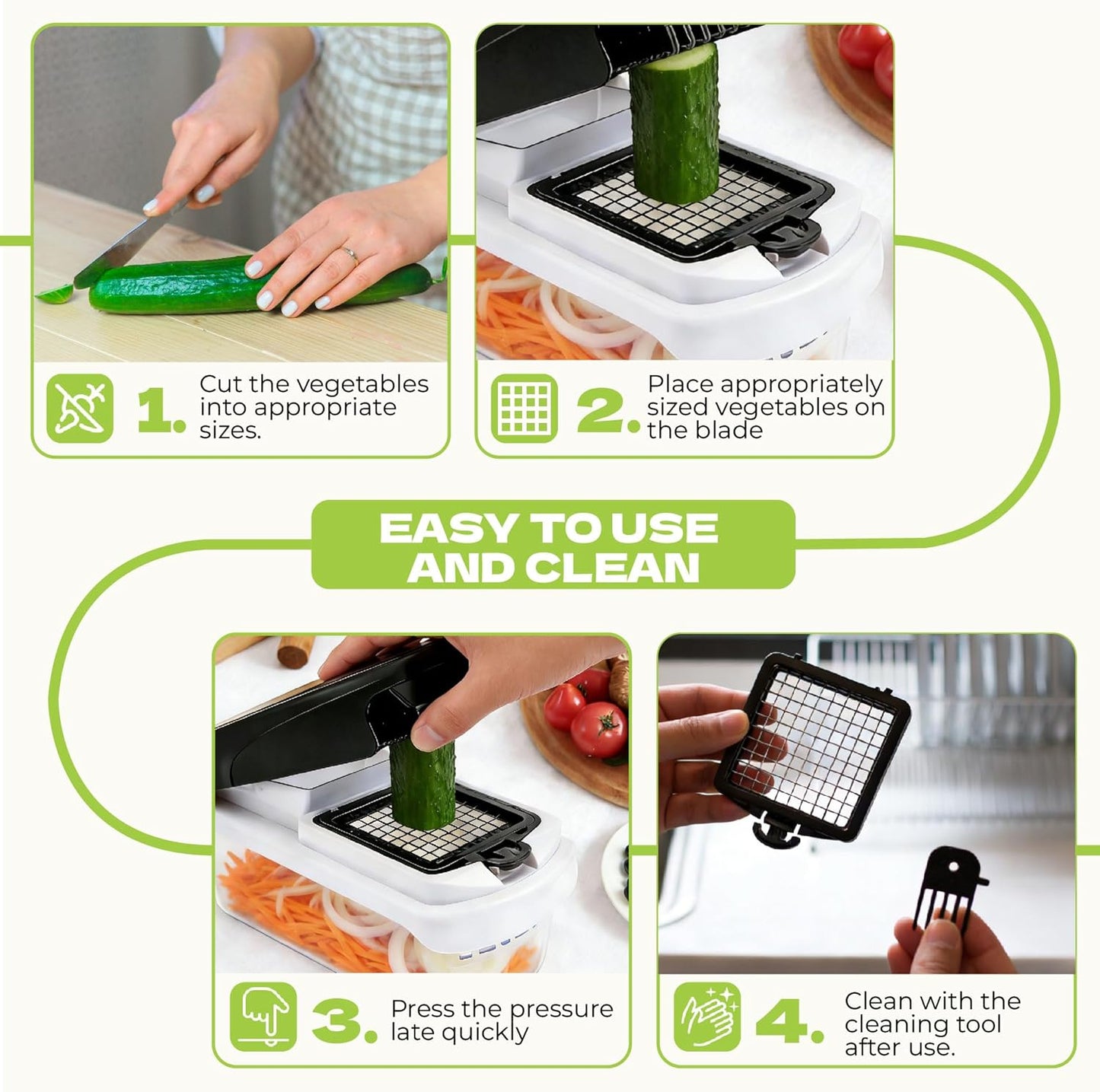 Skiennix 17-in-1 Vegetable Chopper - Multifunctional Mandoline Slicer with Container & Gloves | Perfect for Potatoes, Carrots, Garlic & Salad Prep