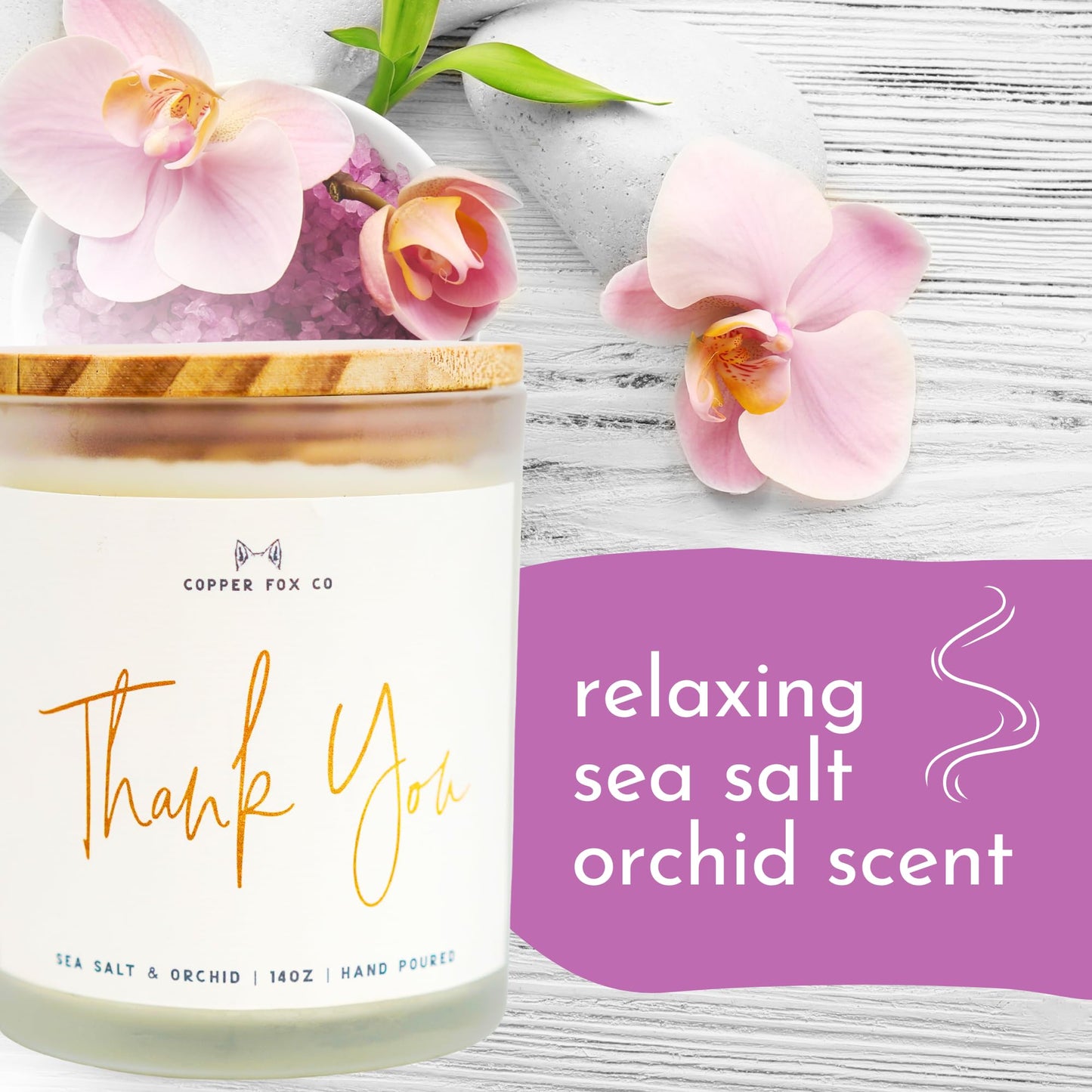 Thank you Candle for Women | Boss Small Thank You Gift Idea | Natural Soy Candle 14 oz Floral Scented Candle | Thank You Gifts for Host Men Coworkers Friend Hostess Teacher Appreciation Gifts Nurse