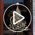 Cityhermit 2 Pack Christmas Window Clings Large Gold Xmas Decor Static Stickers