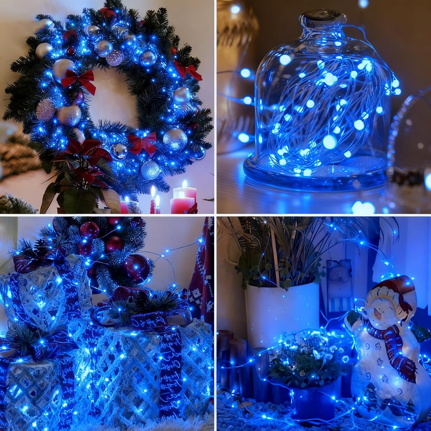 Skiennix 6 Pack Fairy Lights - 7ft Battery Operated 20 LED Twinkle Lights | Waterproof Mini String Lights for DIY Party & Wedding Decor - Blue