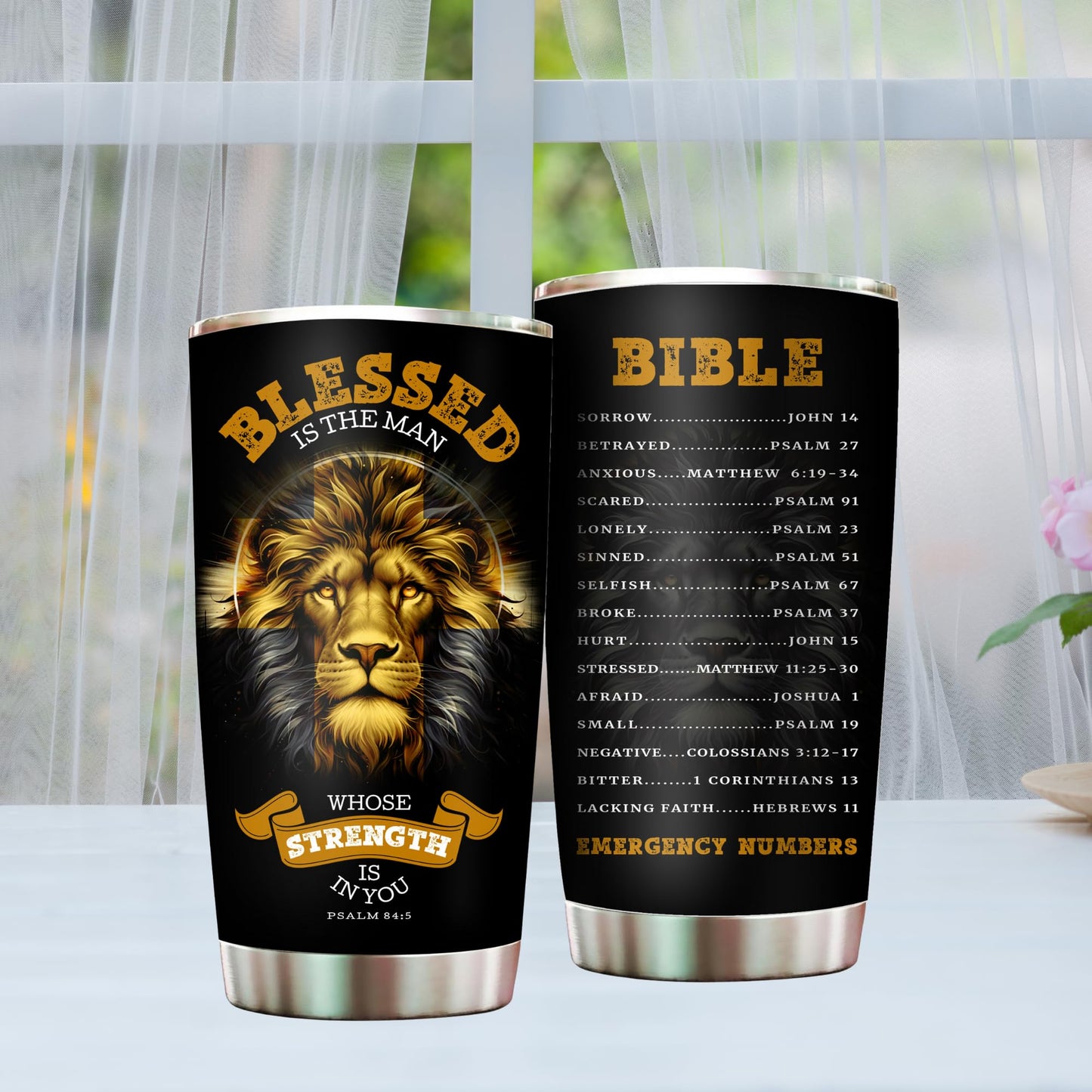 Fathers Day Christian Gifts for Men, Dad, Pastor - Christian Tumbler for Men for Baptism, Birthday, Christmas - Faith Religious Pastor Appreciation Gifts - Spiritual Jesus Bible Verse Cup Tumbler 20oz