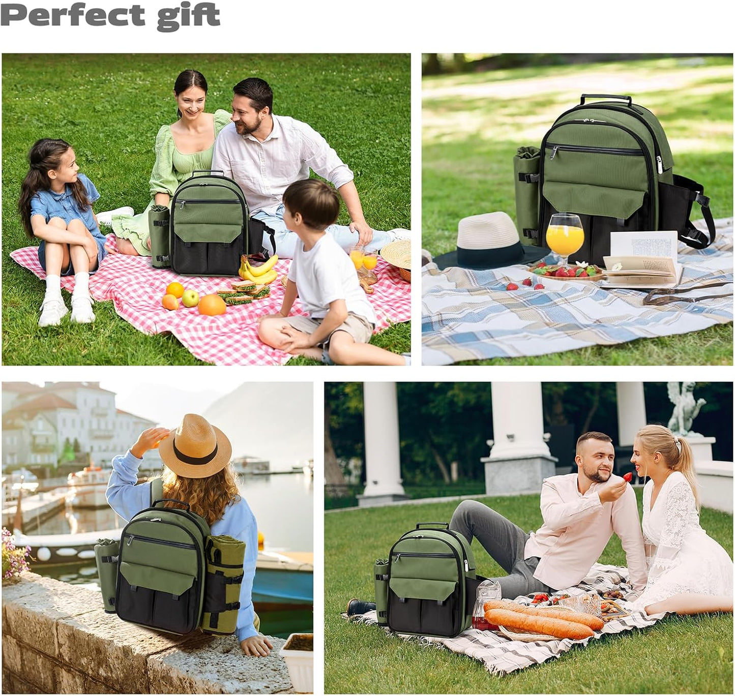 Couple Gifts 22L Picnic Basket Set, Grey Insulated Picnic Backpack for 2, Leak Proof Cooler Camping Gifts, Cool Bridal Shower Gifts Anniversary Engagement Wedding Gifts for Couples, Mr and Mrs Gifts