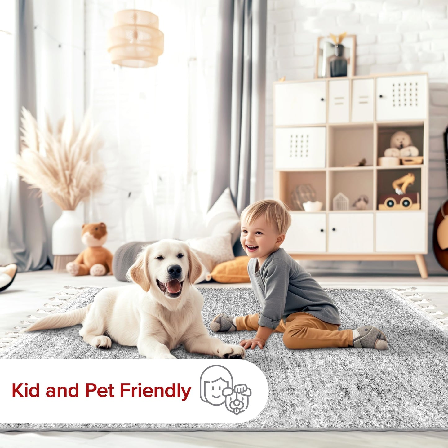 nuLOOM Brooke Shag Tasseled Area Rug - 2x12 Runner Shag Rug Casual Grey/Ivory Rugs for Living Room Bedroom Dining Room Nursery Entryway Hallway