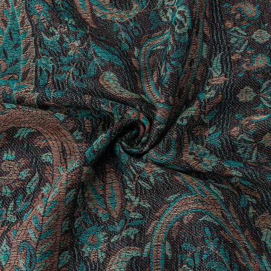 Umjetnost Womens Soft Silky Pashmina Rave Scarf Paisley Pattern Pashmina Shawl Wrap with Fringes (F Black Green)