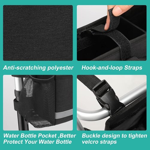 EXLIFBAG Folding Walker Bag - Convenient Walker Accessories with Cup Holder | Black Color