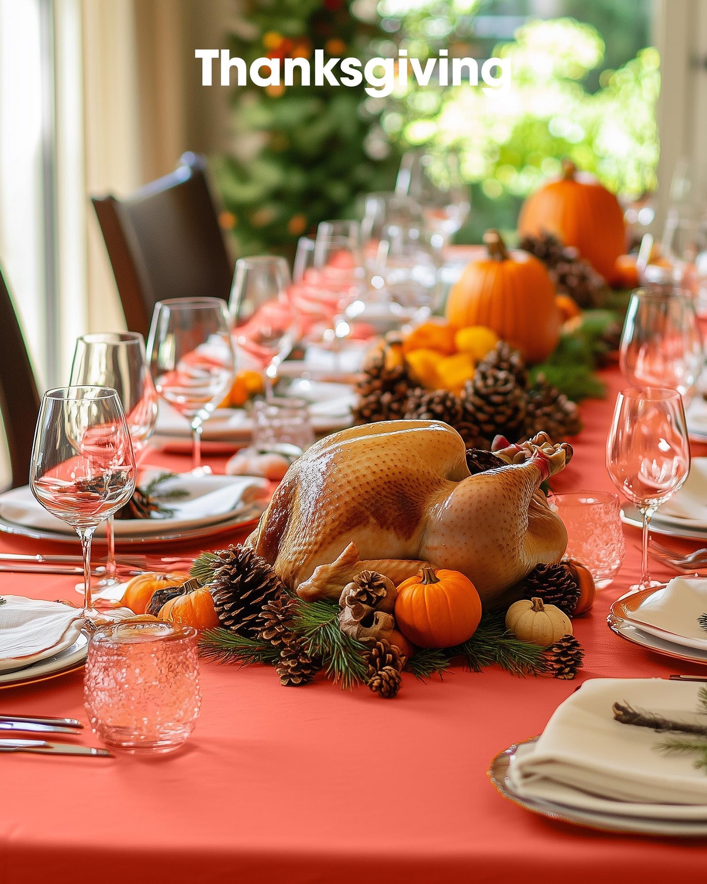 Pureegg Plastic Table Cloth Disposable 10 Pack, 54 x 108 Inch Table Cloths, Halloween Party, Thanksgiving Decorations, Harvest, Fall Tablecloths, Rectangle Tables, Leakproof & Sturdy, Orange