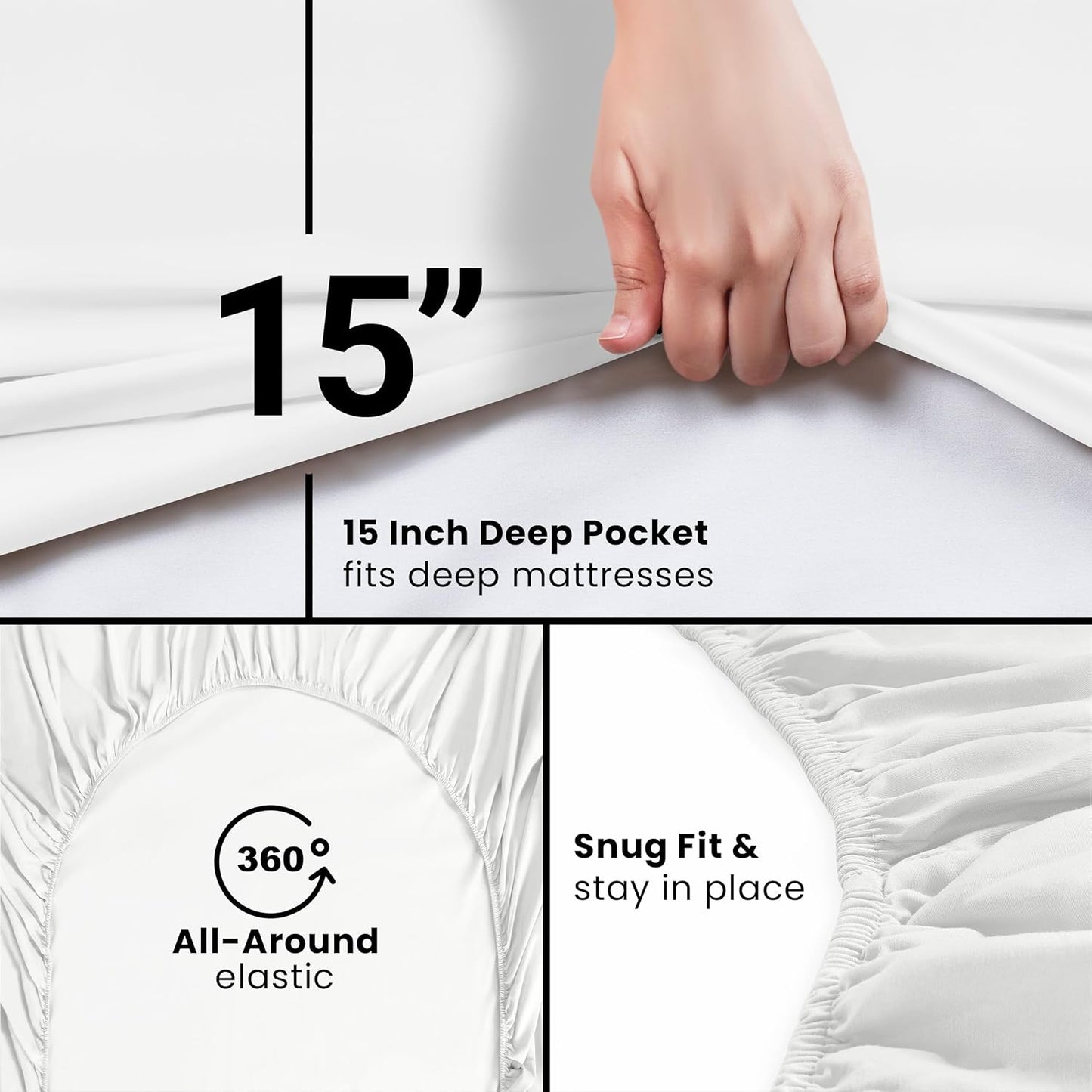 Utopia Bedding Twin Fitted Sheet - Soft Microfiber - Deep Pocket - Fade Resistant - Easy Care (White)