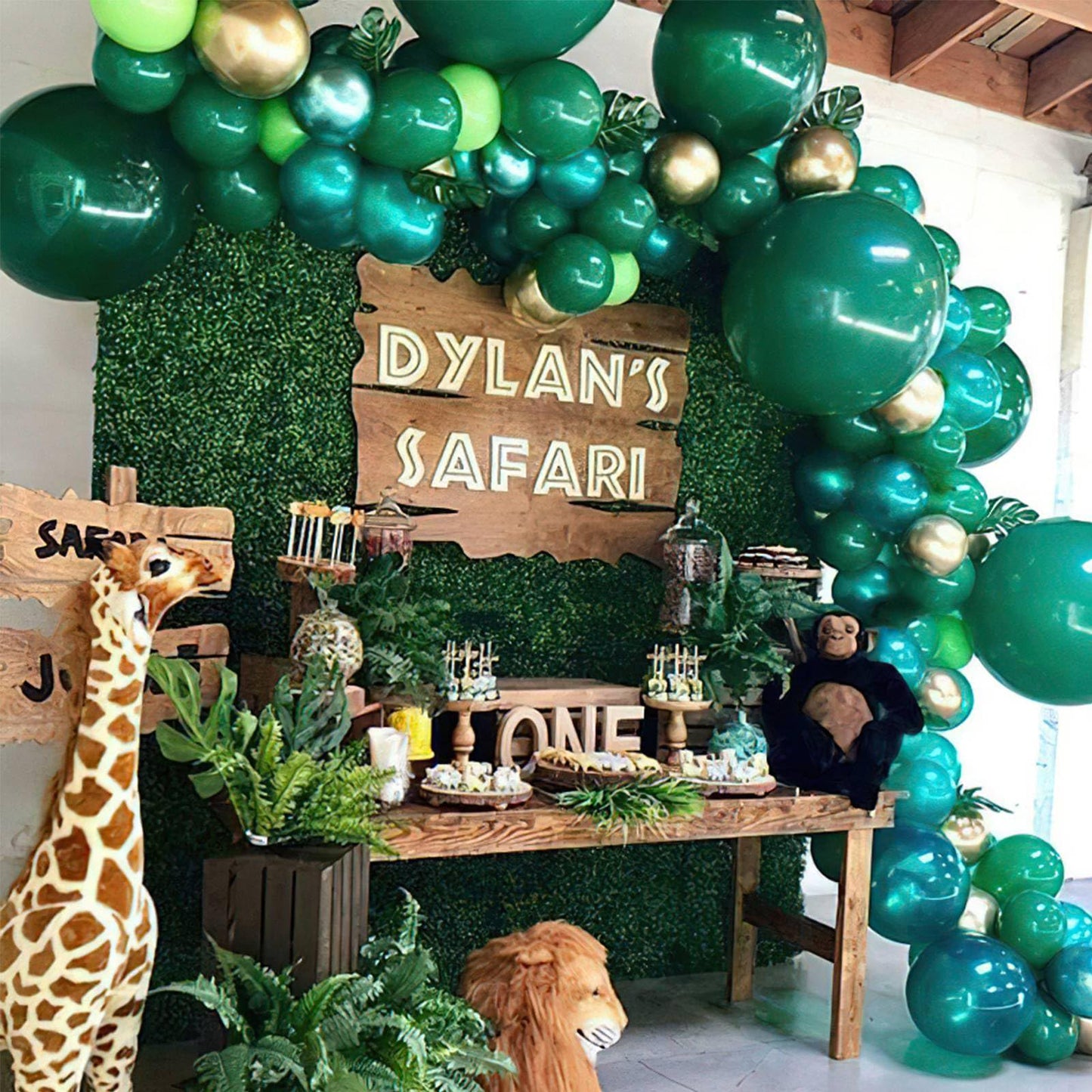 PartyWoo Dark Green Balloons 140pcs Different Sizes Pack of 18 12 10 5 Inch Emerald Hunter Forest Green Boho Neutral Balloon Arch Kit for Jungle Dinosaur Theme Birthday Party Decorations Green-F14