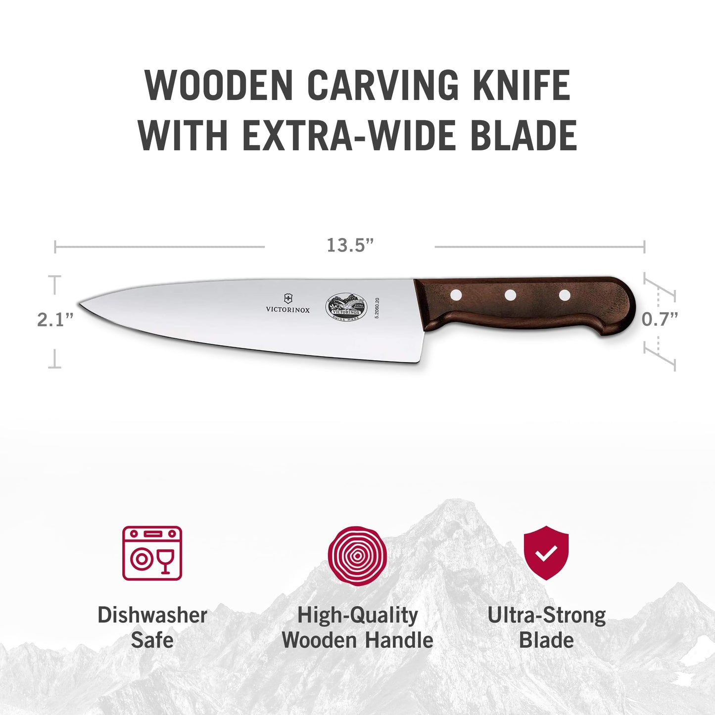Victorinox Wood 8 Inch Chef's Knife, Straight Edge, Wood Handle