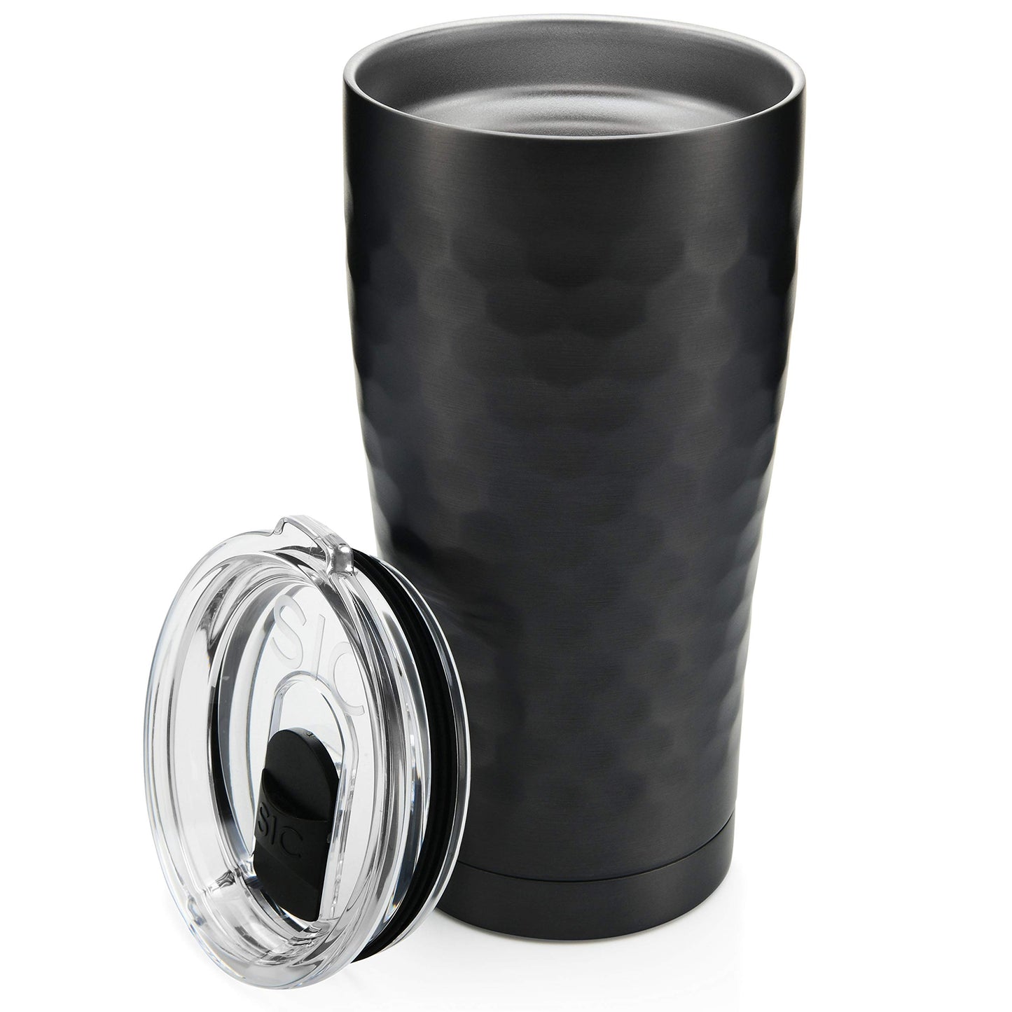 Seriously Ice Cold SIC 20 Oz. Double Wall Vacuum Insulated 18/8 Stainless Steel Travel Tumbler Mug | Powder Coated with Splash Proof BPA Free Lid | Coffee, Tea, Wine, and Cocktails (Hammered Gunmetal)