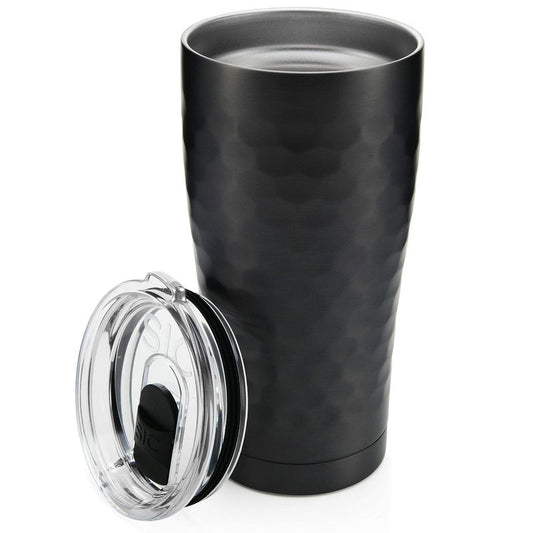Seriously Ice Cold SIC 20 Oz. Double Wall Vacuum Insulated 18/8 Stainless Steel Travel Tumbler Mug | Powder Coated with Splash Proof BPA Free Lid | Coffee, Tea, Wine, and Cocktails (Hammered Gunmetal)