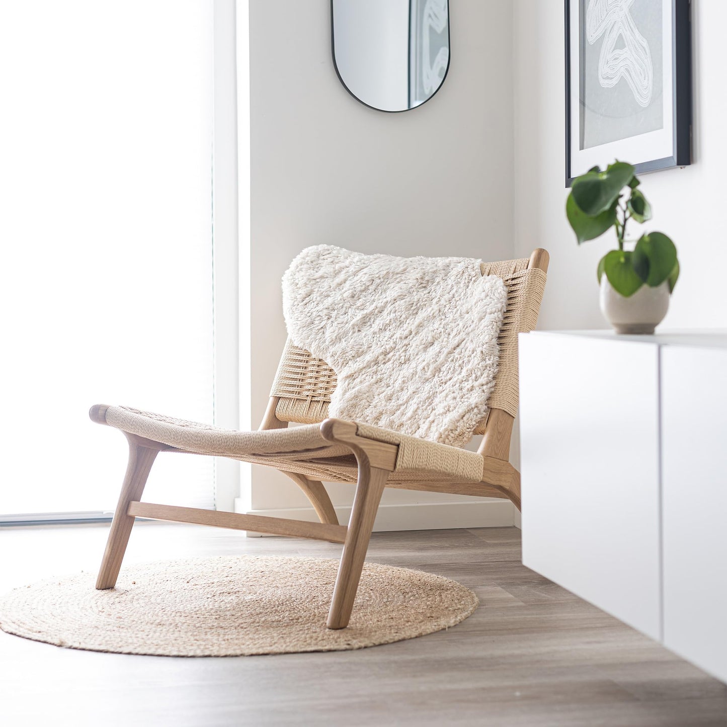 Nordic Sheep Real Sheepskin Rug Short Hair 2x3 ft | Bedside Rugs for bedrooms, Sofa, Chair or Dining Table | Each Sheepskin is Unique and Created by Nature | Small Fluffy Rug in Beige