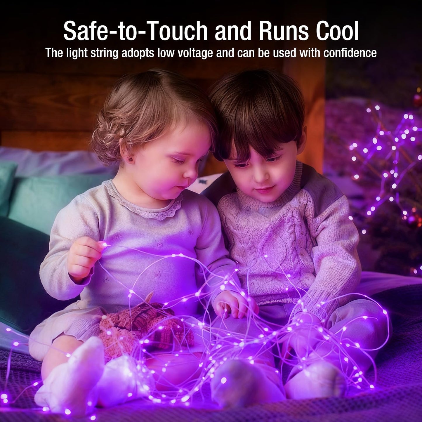 Fairdeer 6 Pack Fairy Lights Battery Operated - 7ft 20 Led Twinkle Lights 3 Modes, Bulk Mini String Lights Waterproof for Halloween Holiday Mason Jars Vases DIY Decoration Christmas-Purple