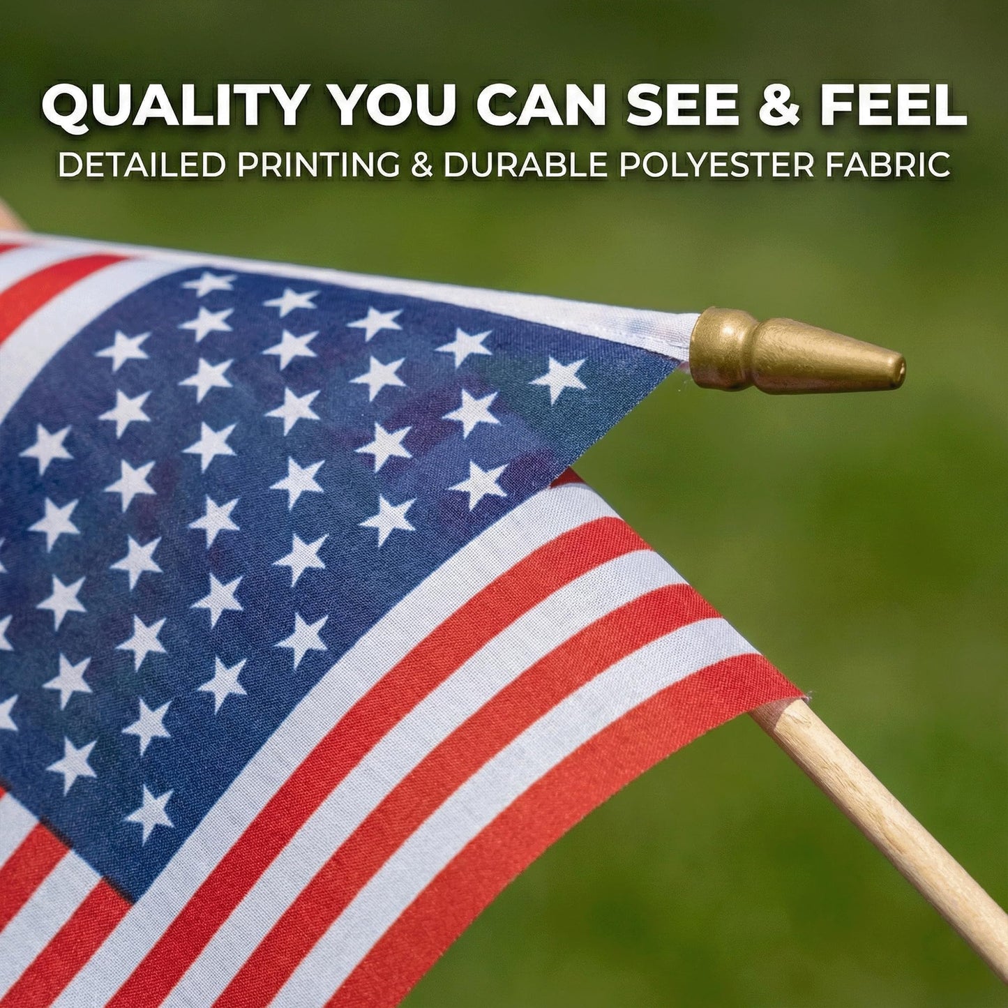 Pack of 100 Mini American Flags - 4x6 Inch Small American Flags on Sticks - Preassembled Handheld USA Flags for Memorial Day, 4th of July Decorations & Patriotic Events