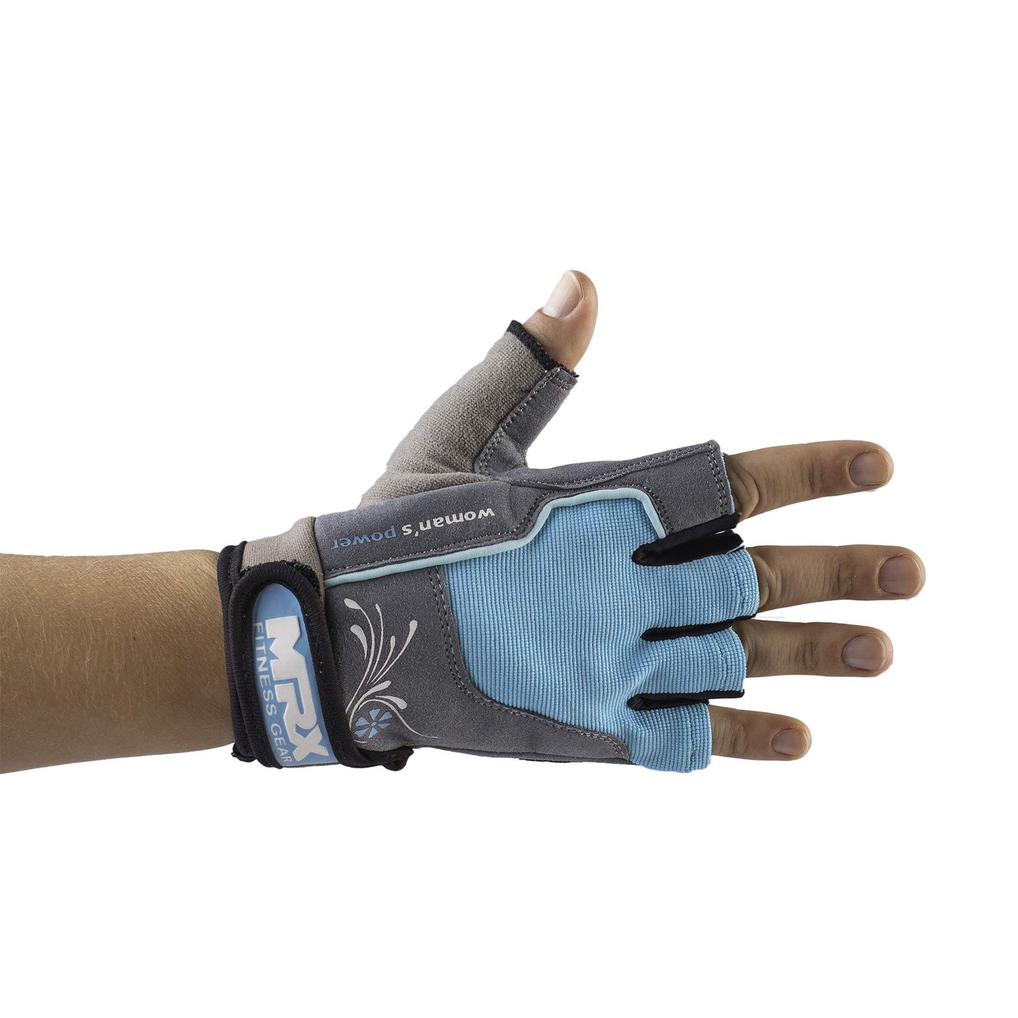 MRX BOXING & FITNESS Weight Lifting/Exercise Grip Gloves for Women, Great for Workouts, Weight Training and More, Sky Blue X-Large