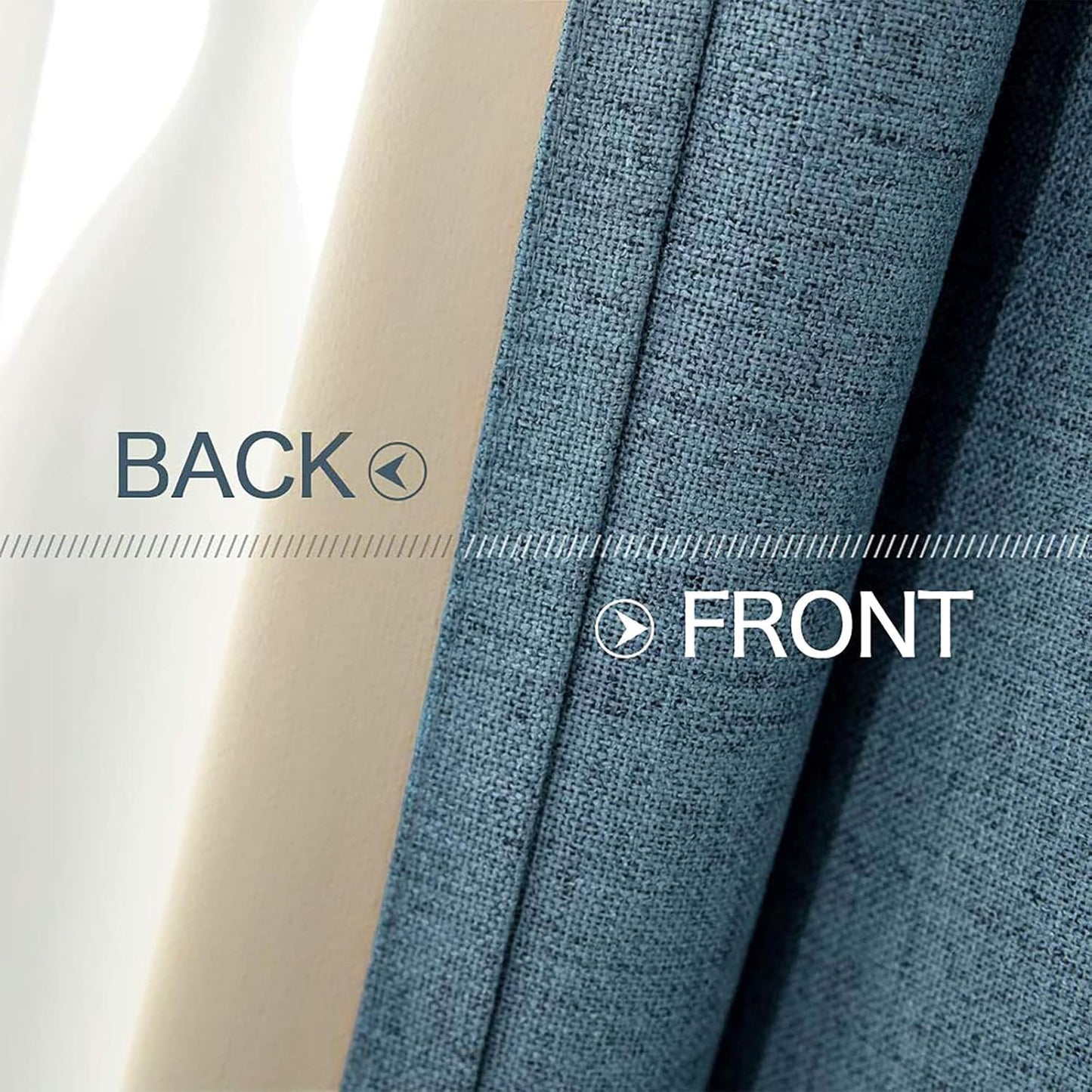 MIULEE Blackout Curtains - 100% Thermal Insulated Linen Texture Drapes | Dusty Blue, 52x63 Inch (2 Panels)