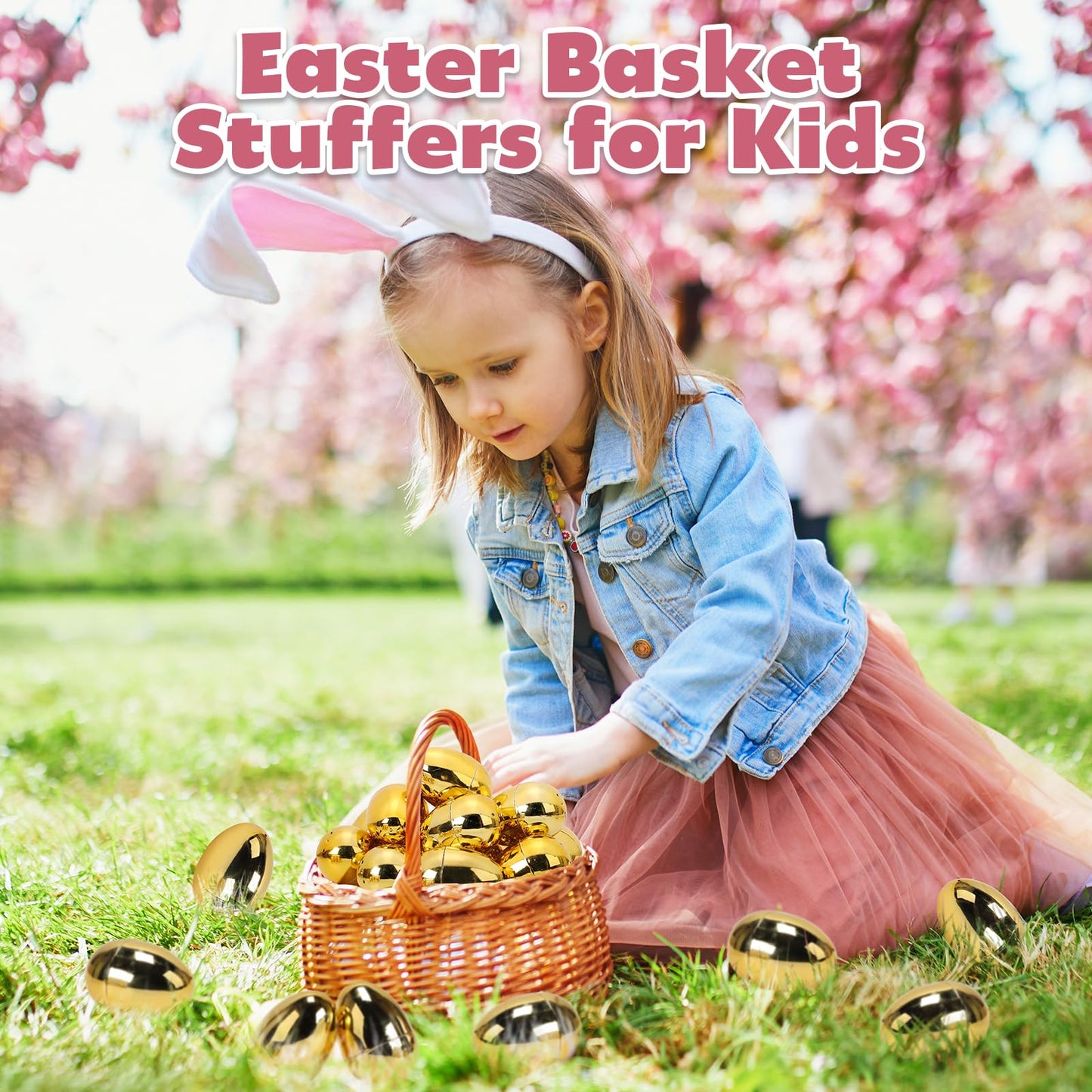 Skirfy Fillable Easter Eggs 3.15" Inch (12 Pack) with Hinge Bulk Golden Bright Plastic Easter Eggs, Perfect for Easter Egg Hunt,Birthday Party Favor