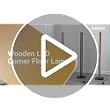 EDISHINE Natural Wooden LED Corner Floor Lamp with Remote, Dimmable & 7 CCT