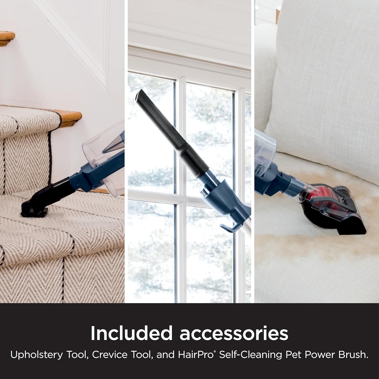 Shark HZ3002 Stratos Ultralight Corded Stick Vacuum - DuoClean PowerFins & Self-Cleaning Brushroll, Navy
