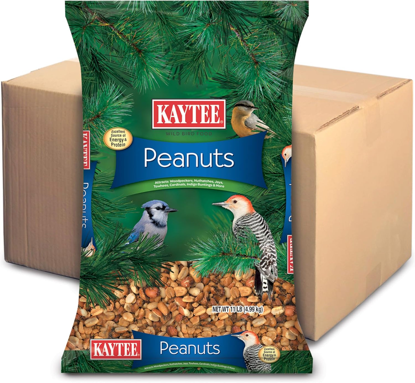 Kaytee Shelled Peanuts - High-Quality Bird Food for Cardinals, Blue Jays & Woodpeckers | 11 Pounds