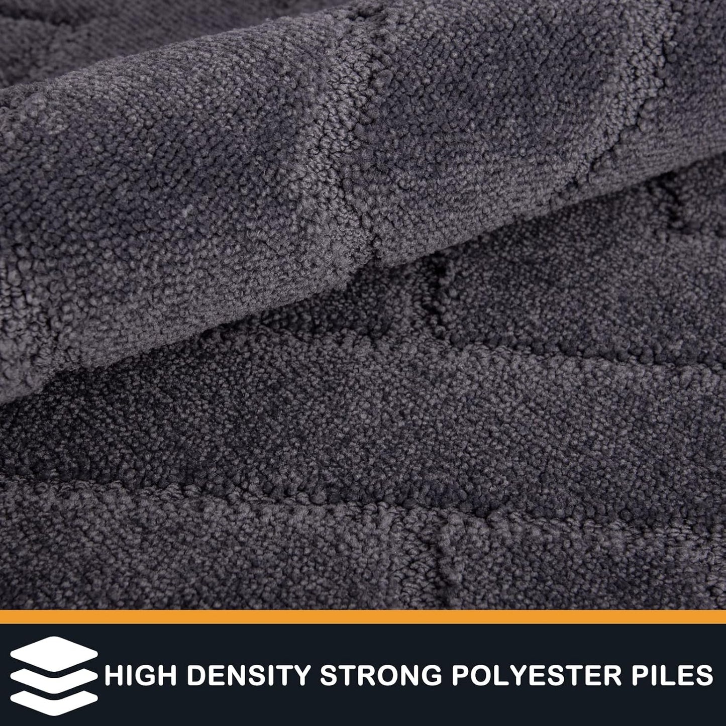 PURRUGS Dirt Trapping Door Mat - Non-Slip, Machine Washable, Super Absorbent Entry Rug | 20" x 31.5", Grey