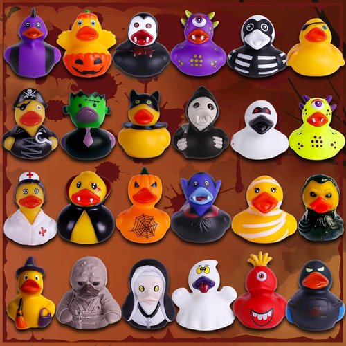 Intever Advent Calendar 2025 - Horror Rubber Duckies - 24 Days of Spooky Fun | Collectible Holiday Gift for All