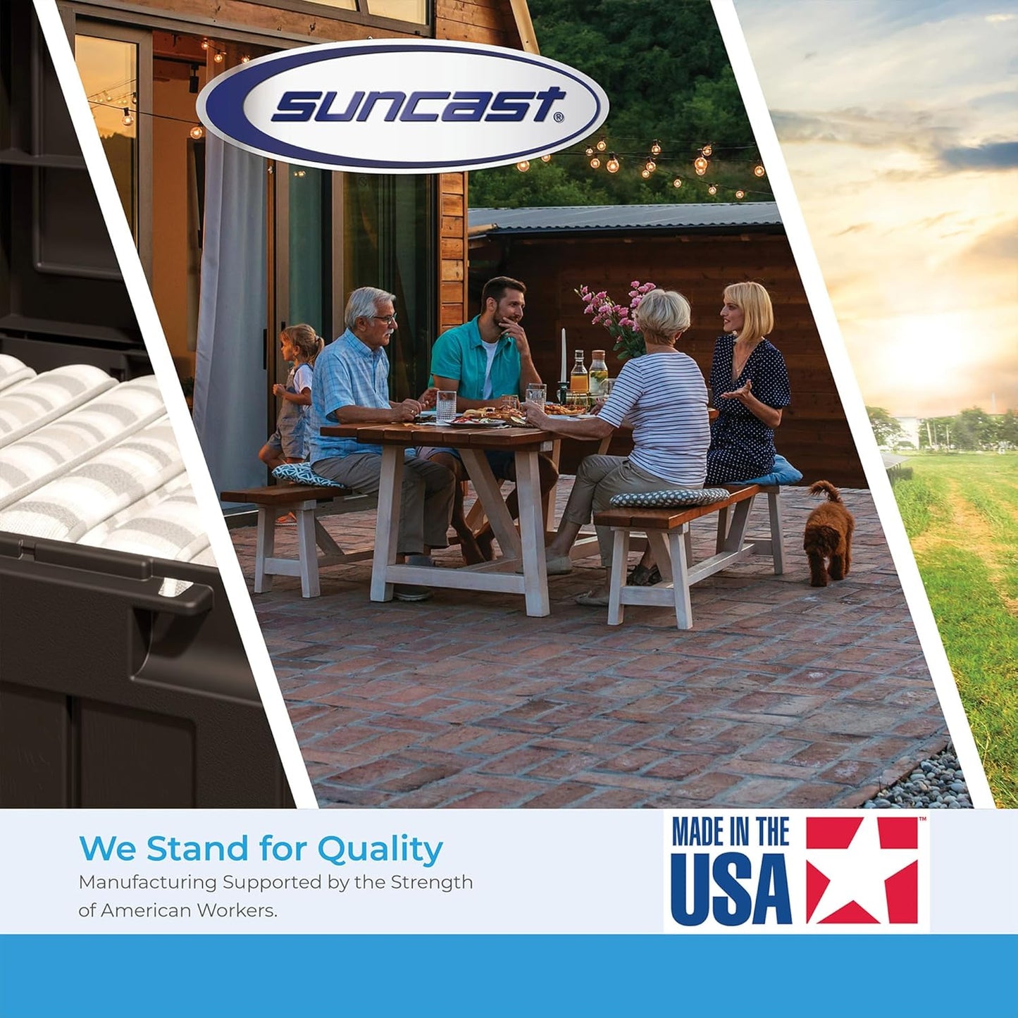 Suncast 50 Gallon Outdoor Storage Deck Box - All-Weather Resin with Bench Seat | Java Color