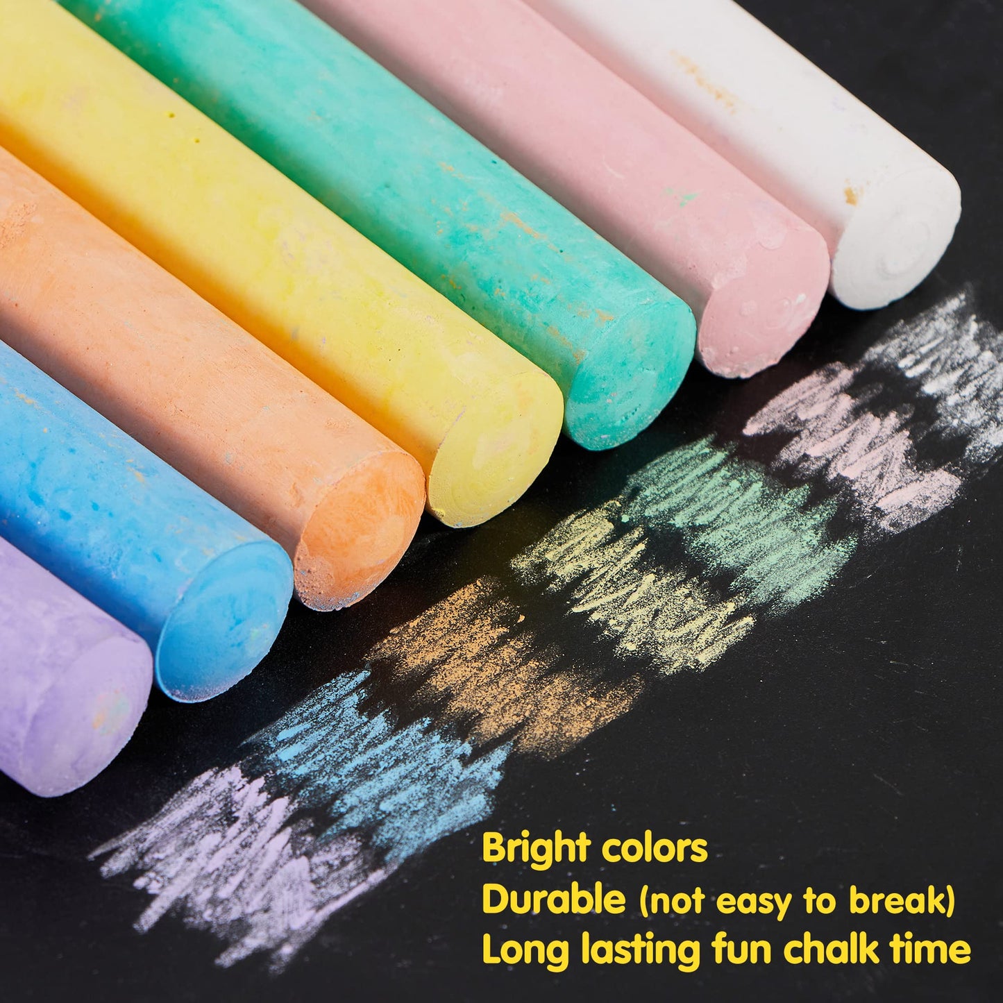 JOYIN 160 PCS Sidewalk Chalks Set-16 Colors Non-Toxic Washable Jumbo Chalk for Outdoor Art Play, Painting on Chalkboard, Blackboard and Playground
