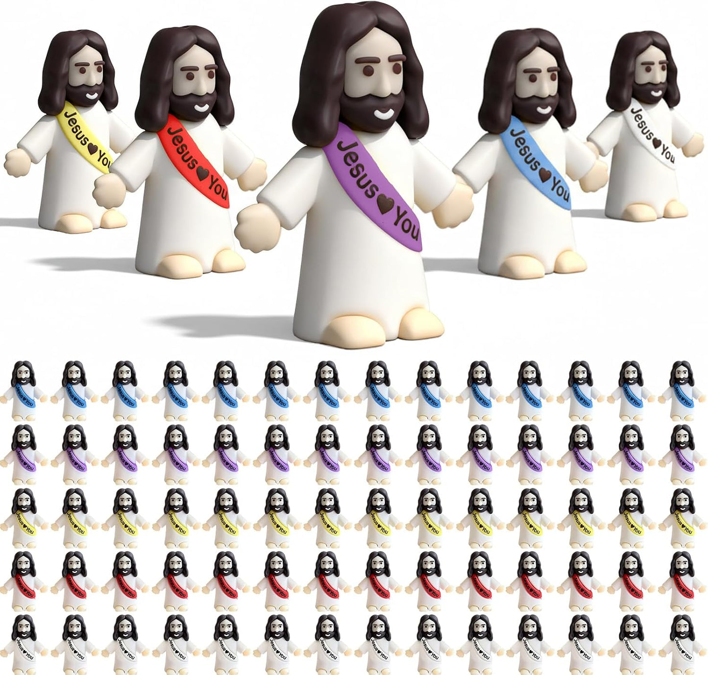 Little Jesus Figures by [Brand Name] - 25 Mini Religious Figurines for Baptism Gifts & Party Favors