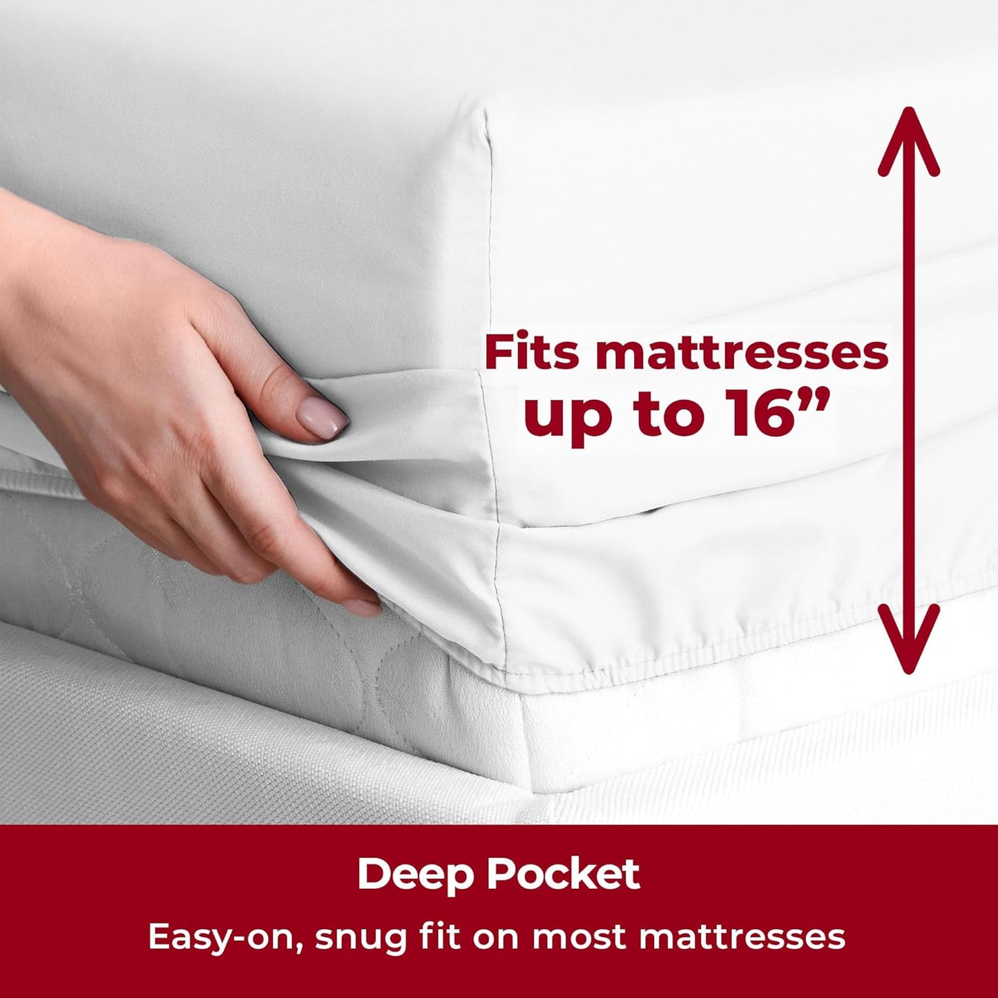 Mellanni Twin Sheets Set - 3 PC Hotel Luxury Bedding | Extra Soft, Cooling, Wrinkle-Resistant (White)