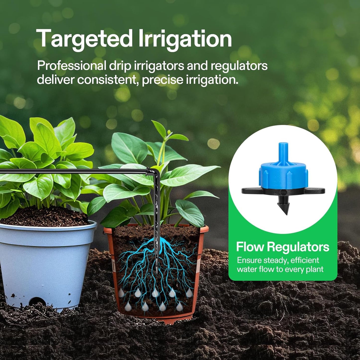 VIVOSUN Professional Drip Irrigation Kit - All-in-One System with Pump, Timer & 8 Emitters | 15W Output for Indoor/Outdoor Gardening