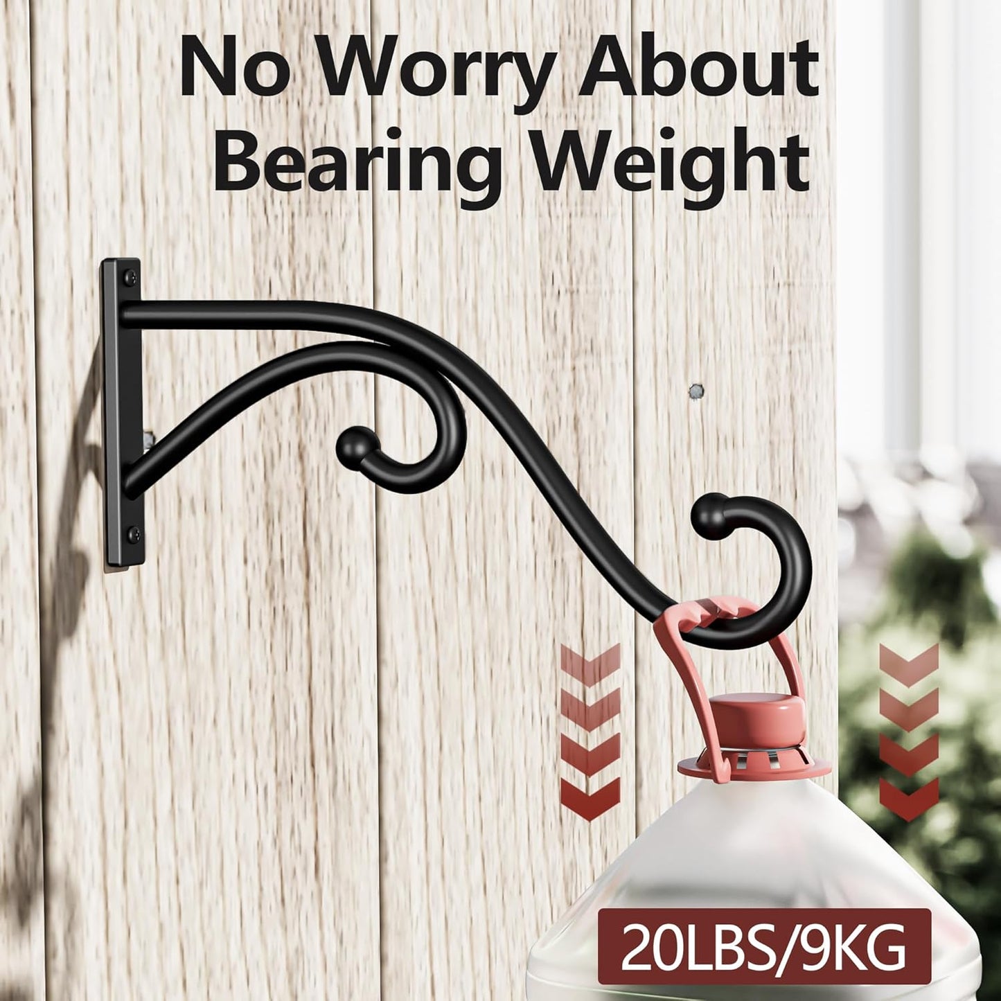 Plant Hook | 10-Inch Metal Hanging Brackets - 2 Pack for Indoor & Outdoor Use, Perfect for Flower Baskets & Lanterns
