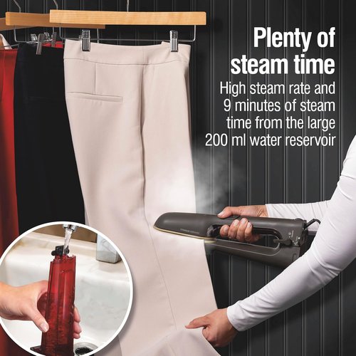 CHI SteamPress Handheld Garment Steamer - 3-in-1 Design, 200ml Tank, Fast Heat-Up in 25 Seconds, Black