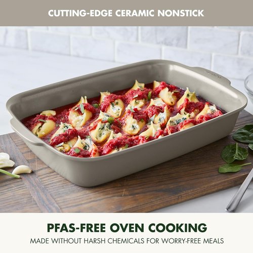 GreenPan Premiere Baking Pan - Healthy Ceramic Nonstick 13" x 9" | PFAS-Free, Durable & Oven Safe to 600°F, Taupe