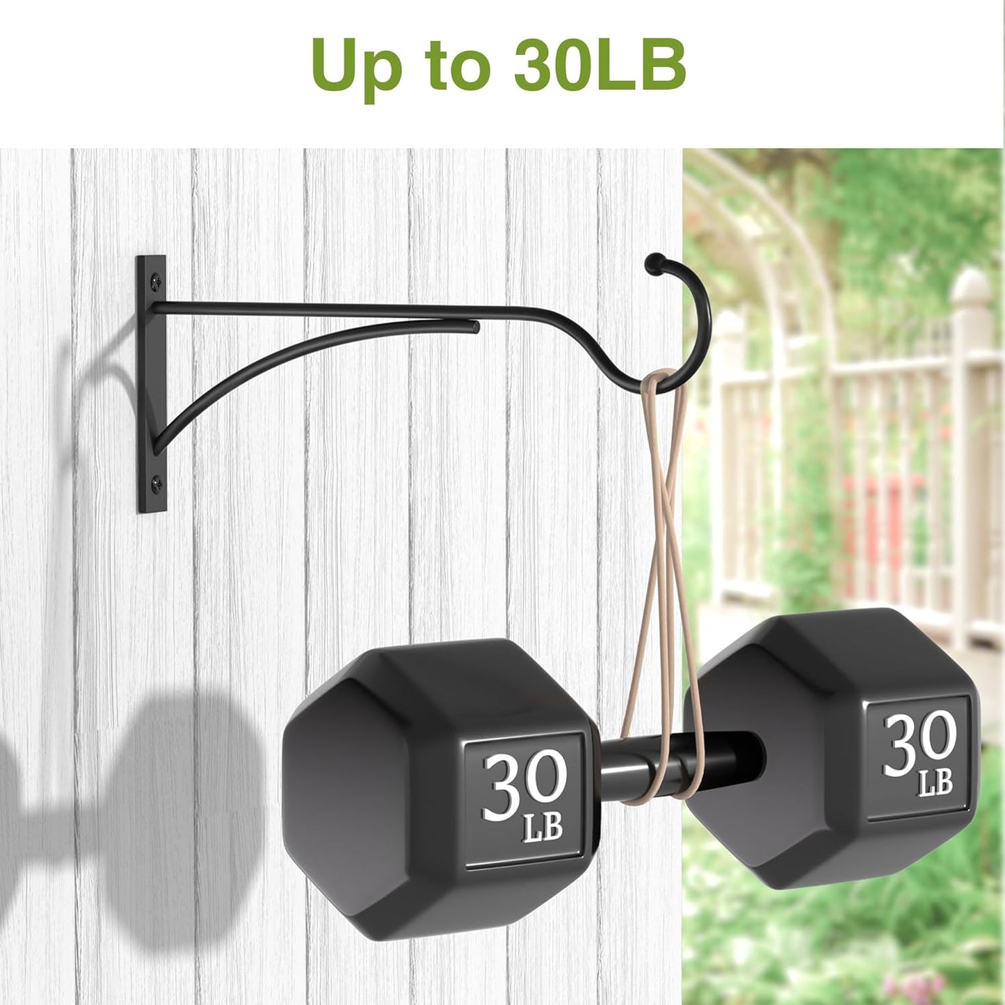 Saffruff 11-Inch Heavy-Duty Plant Hangers - Premium Metal Brackets for Outdoor Baskets & Decor | Matte Black, 30lbs Capacity