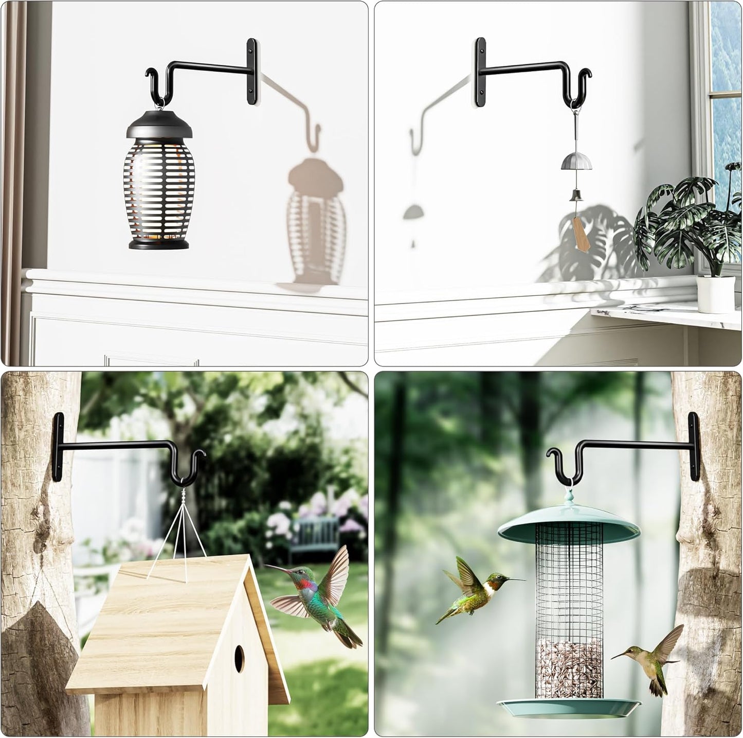 Skiennix Hanging Plant Brackets - 10 Inch Plant Hangers for Indoor/Outdoor Use | 2 Pack for Baskets & Lanterns