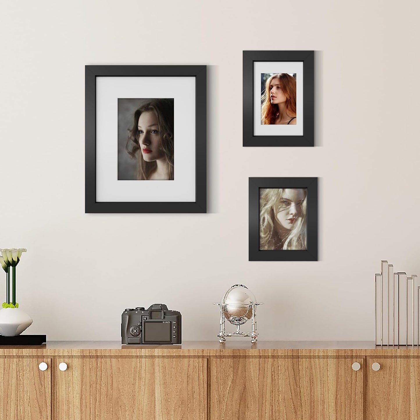 Picrit 8x10 Picture Frame Set of 12 - Versatile Display for 5x7 or 8x10 Photos | Black