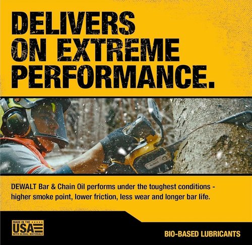 DEWALT – Eco-Friendly Biodegradable Bar & Chain Oil – Non-Toxic Lubricant for Gas & Electric Saws | 1 Gallon