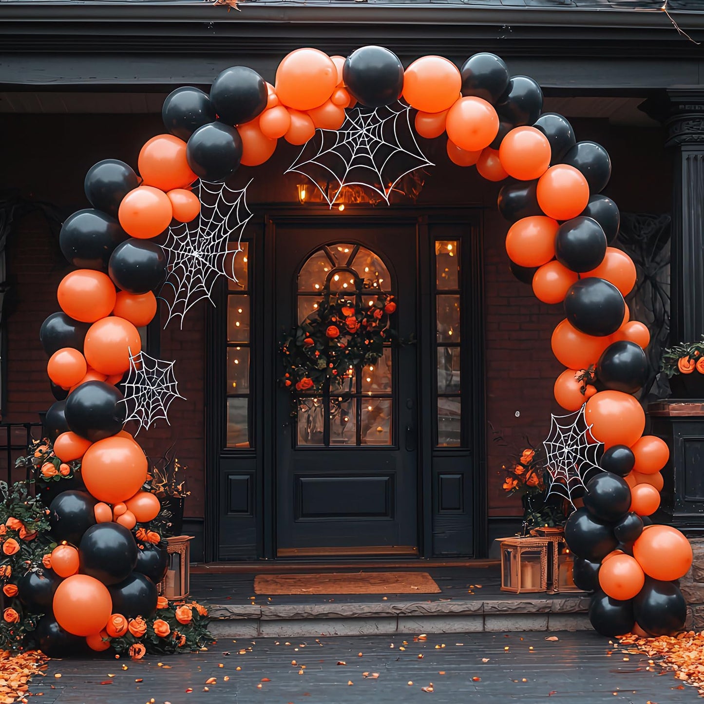 RUBFAC 135pcs Black Balloons Different Sizes 18 12 10 5 Inch for Garland Arch, Latex Balloon for Halloween Party Birthday Wedding Decorations